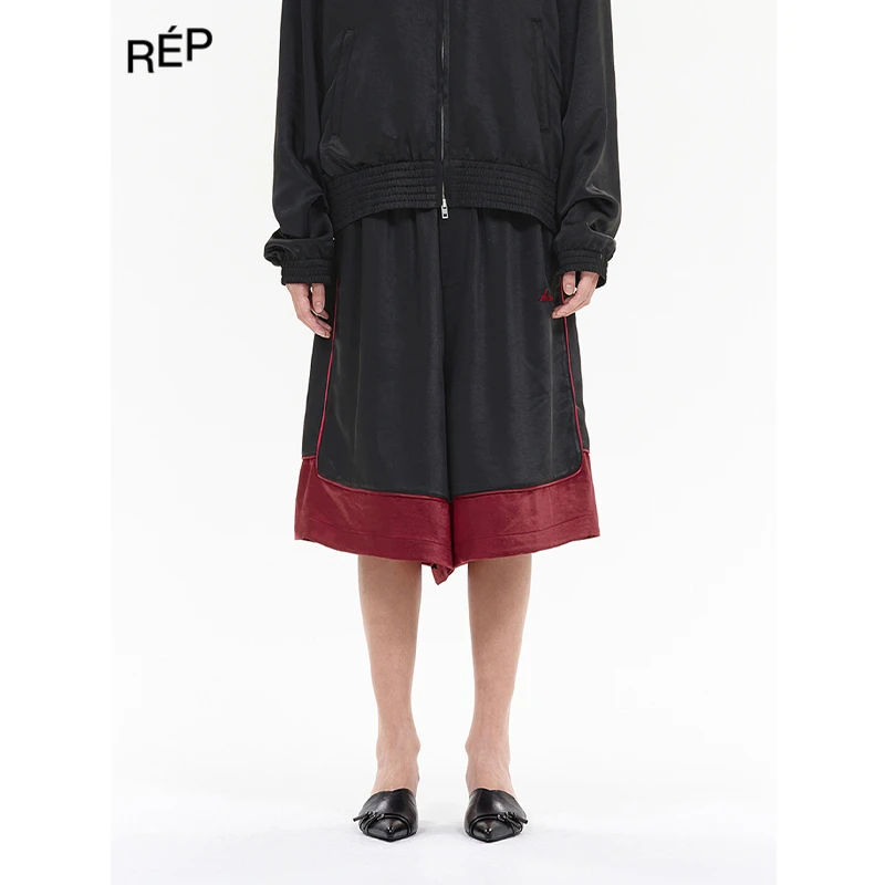 REP-WE11DONE设计师品牌红拼黑短裤 25SS 早春穿搭