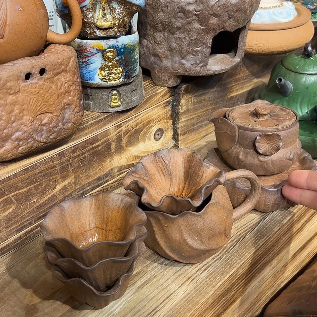 原矿粗陶老岩泥茶具越养越润越彩