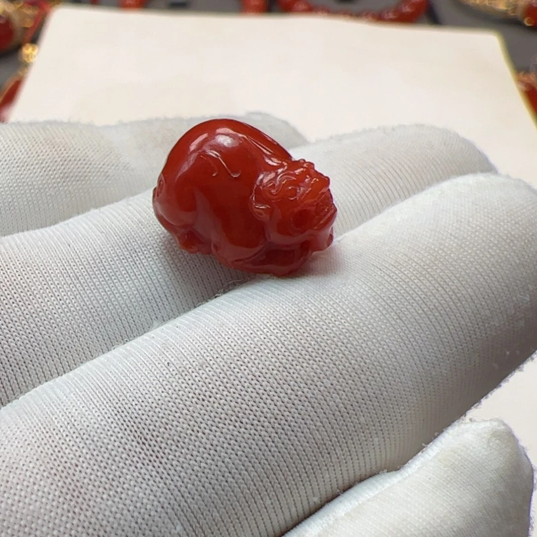 智***者南红玛瑙未镶嵌打通孔不退不换原矿南红貔貅