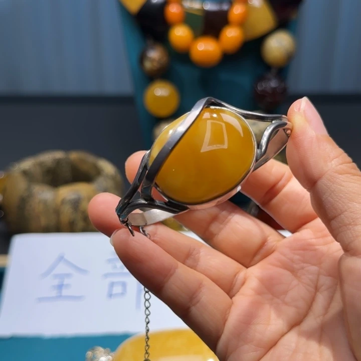 琥珀未镶嵌手链波兰设计款琥珀蜜蜡
