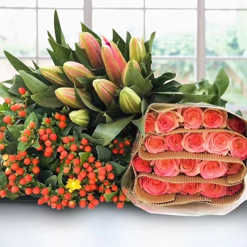 云南鲜花玫瑰百合向日葵康乃馨花束