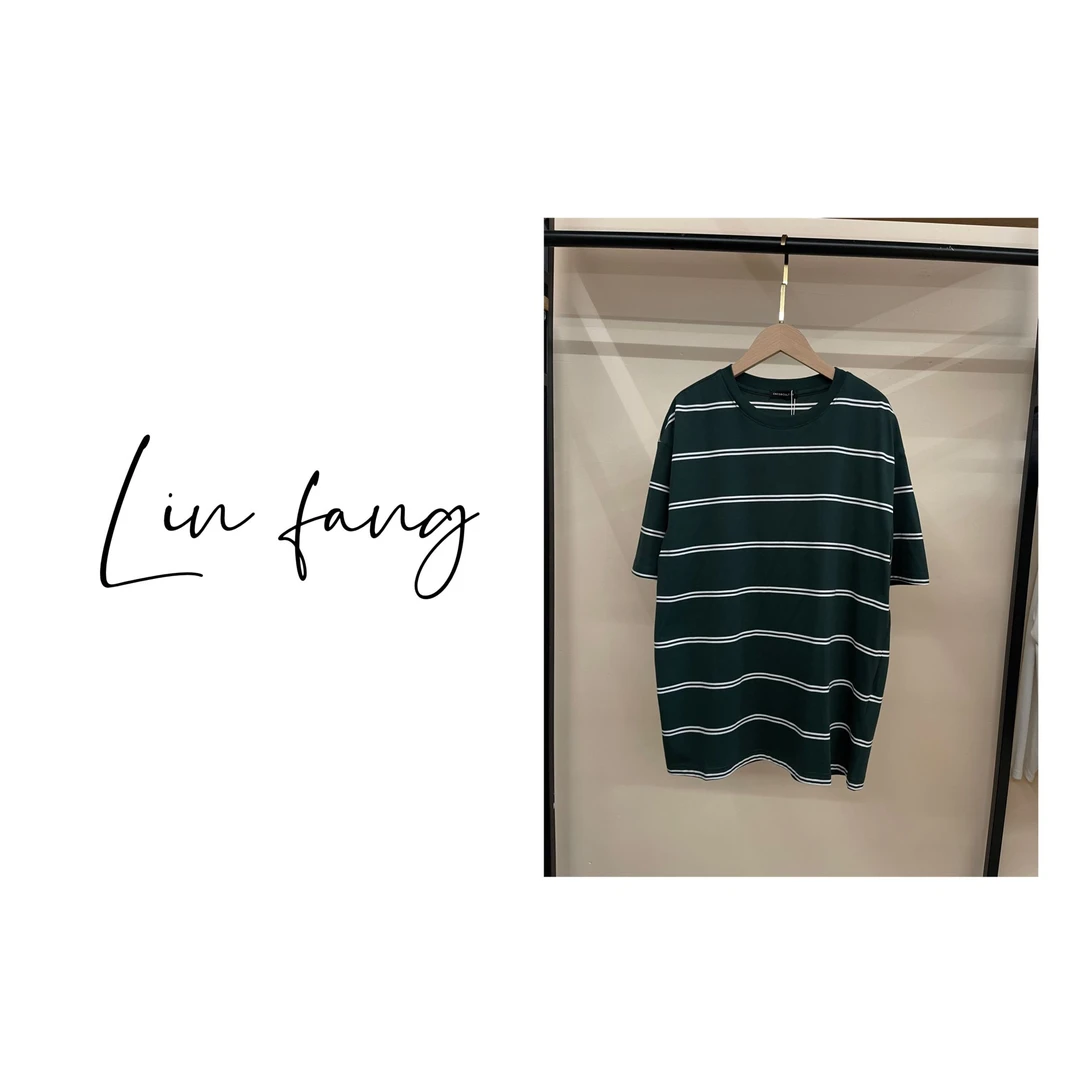 元单 情侣款条纹短袖  2025春夏款个性简约条纹圆领T恤时尚百搭