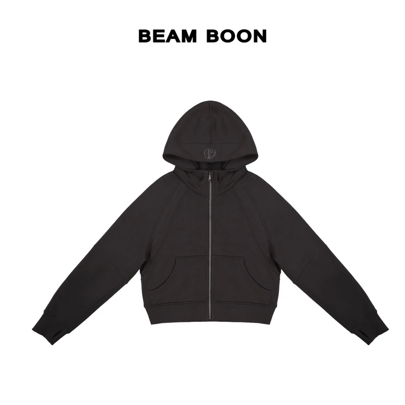 Beam Boon |【轻氧少女】轻盈保暖拉绒抗皱挺括拼接休闲连帽外套