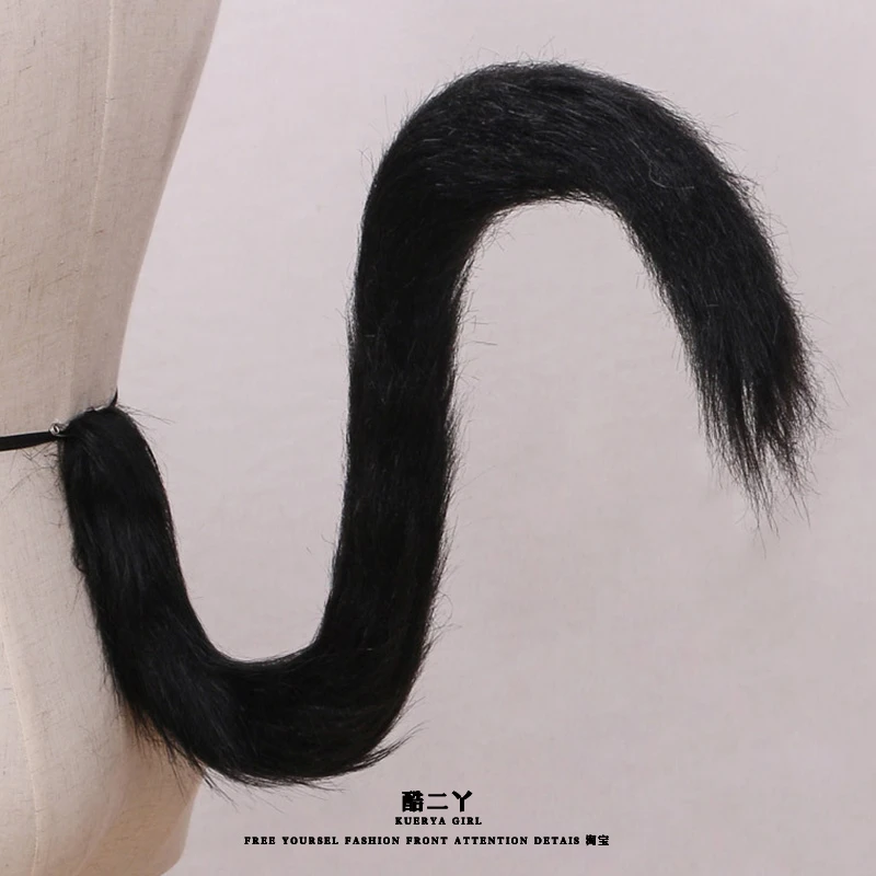 COS动漫展手作狼尾巴长毛绒猫尾巴女道具猫娘仿真兽尾耳配饰lo娘