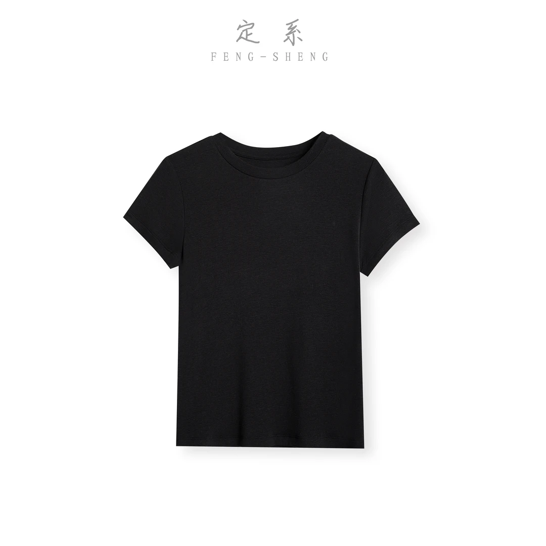 【百搭王】定系T恤常规短袖休闲修身型春夏圆领气质纯色