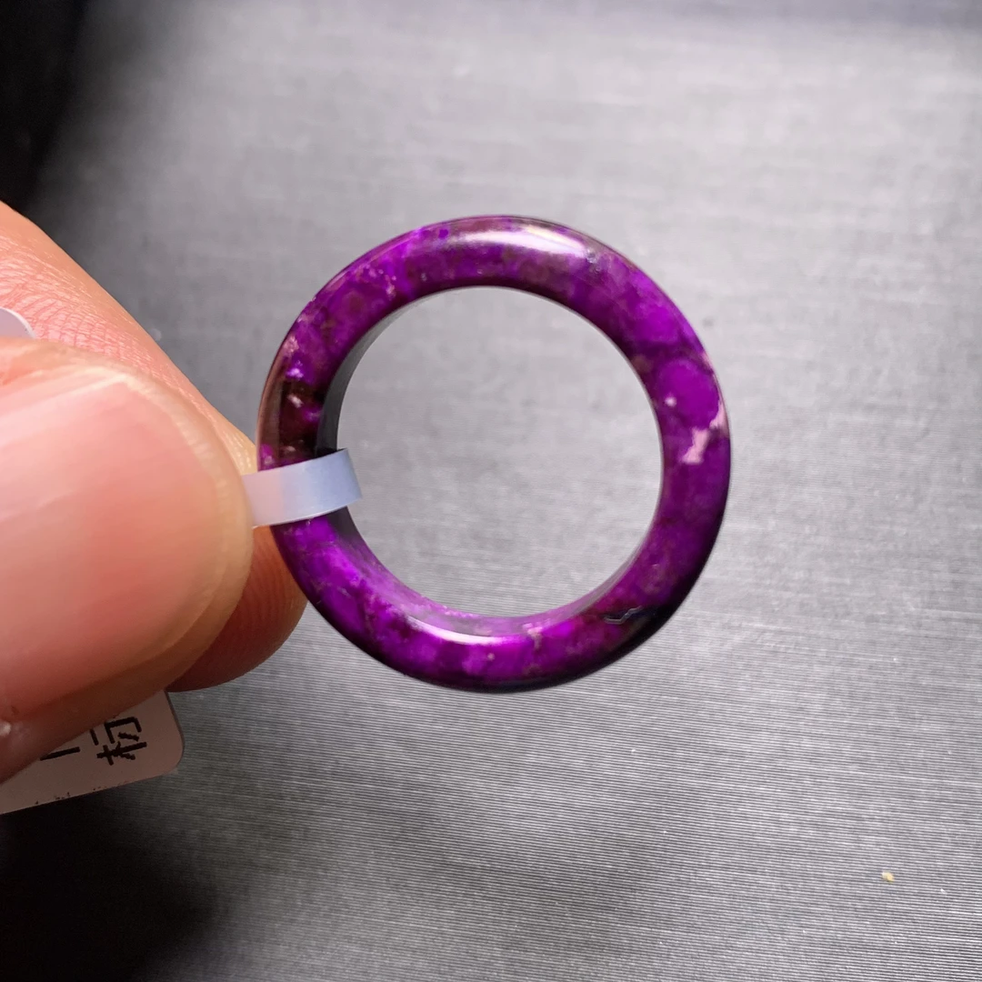 天然老料舒俱来戒指戒圈 12.5# 4.3*3.3mm 皇家紫