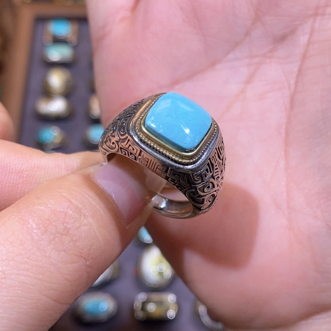 绿松石戒指银S925镶嵌诺***乖戒指