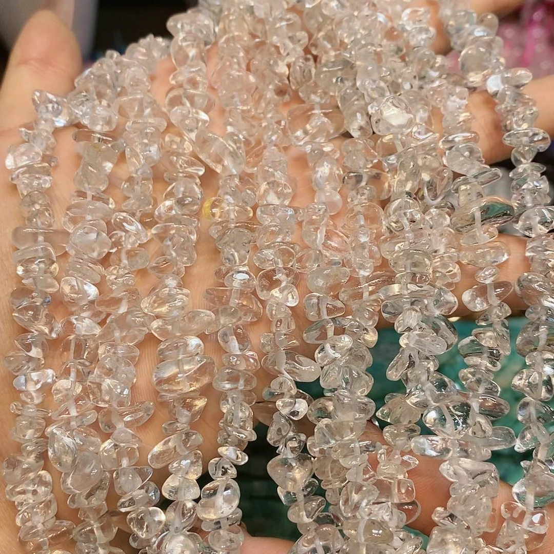 玛瑙/玉髓散珠天然白水晶碎碎绕手4圈