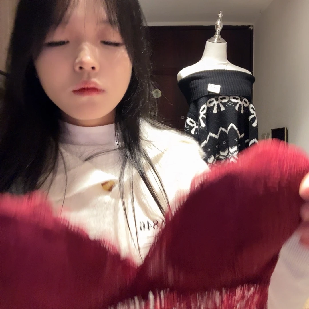 羊羔毛纯欲套装两件套