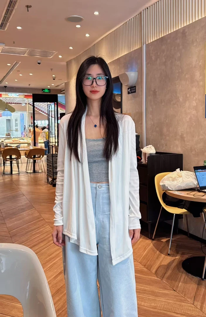 Dingdang自制时髦凉感空调衫冰丝纸片人开衫夏季新款慵懒防晒外套