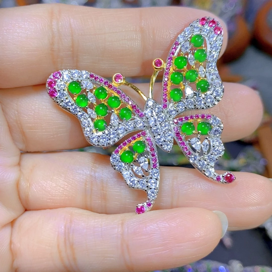 翡翠颈饰合金天然翡翠