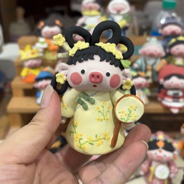 小***猫摆件景德镇陶瓷二条肉陶瓷摆件猪猪