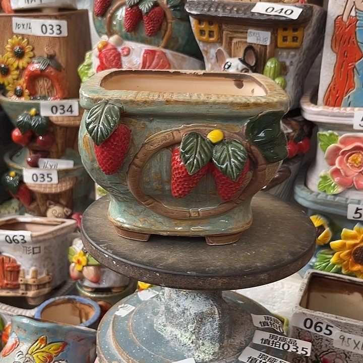 粗陶材质多肉花盆