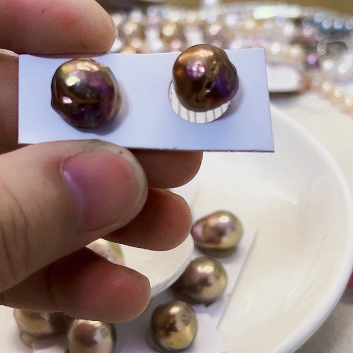 L***a耳饰淡水珍珠银S925镶嵌