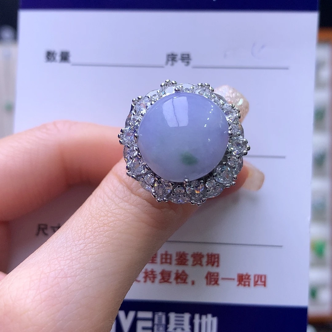 翡翠银S925镶嵌戒指