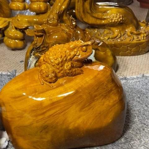 金丝楠金蟾摆件家居