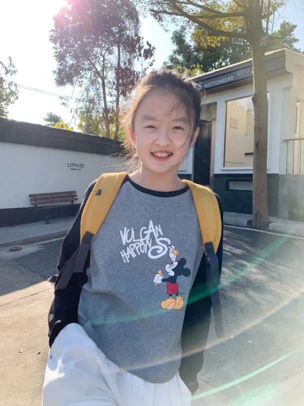 【灰常帅】西西家女童2025春款印花插肩袖长袖T恤百搭上衣JX9142