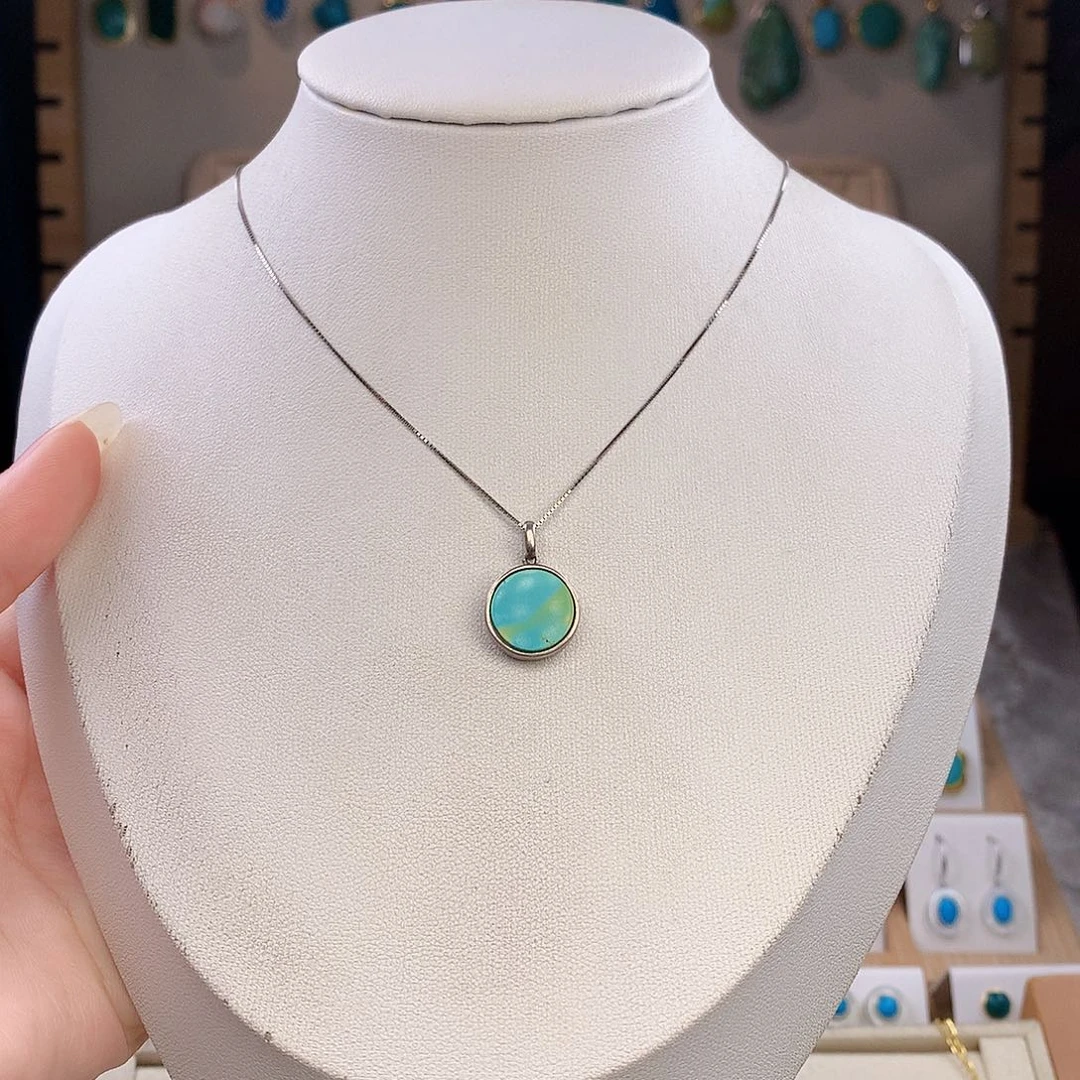 绿松石银S925镶嵌颈饰