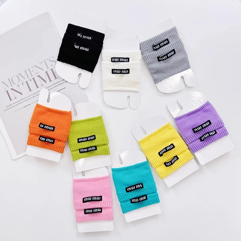 2025春夏秀场新款韩版糖果色足弓袜套布标针织半截脚掌袜子配拖鞋