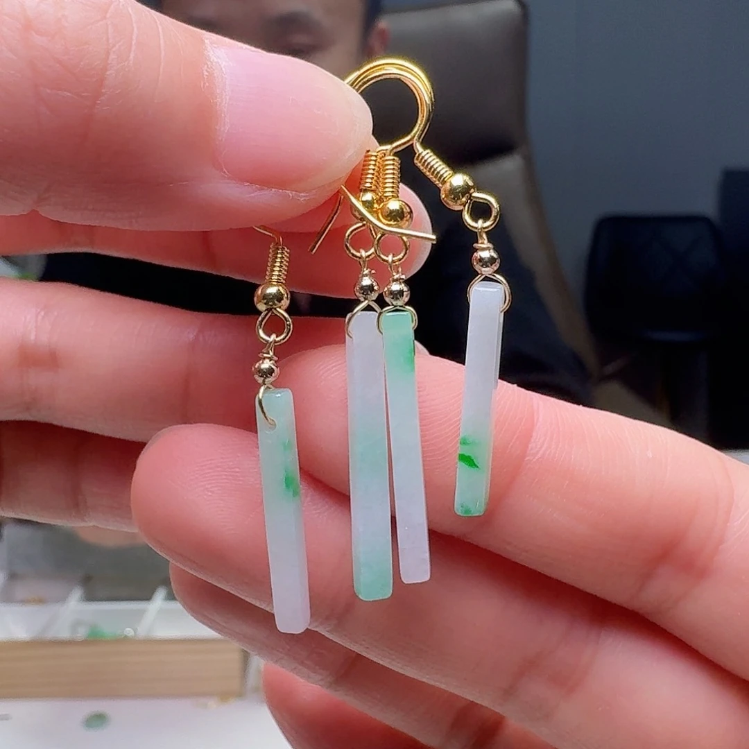 翡翠未镶嵌耳饰多样性发货其一