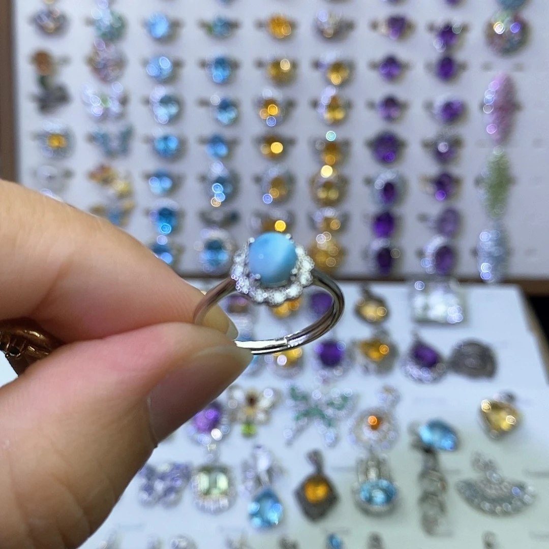 银S925镶嵌戒指水晶泡***i不含证书