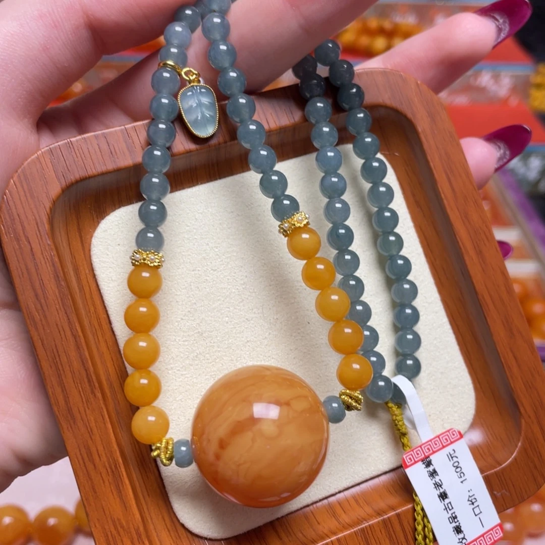 蜜蜡颈饰未镶嵌项链