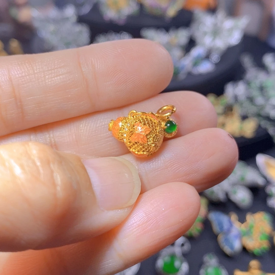 翡翠银S925镶嵌吊坠(不含链)天然翡翠