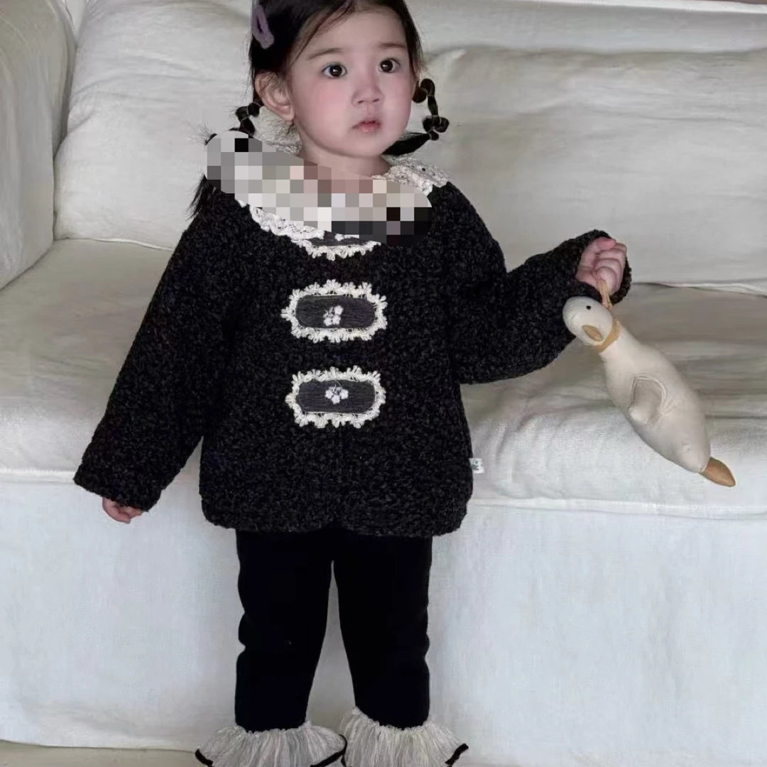 女童毛茸茸内搭外套两件套