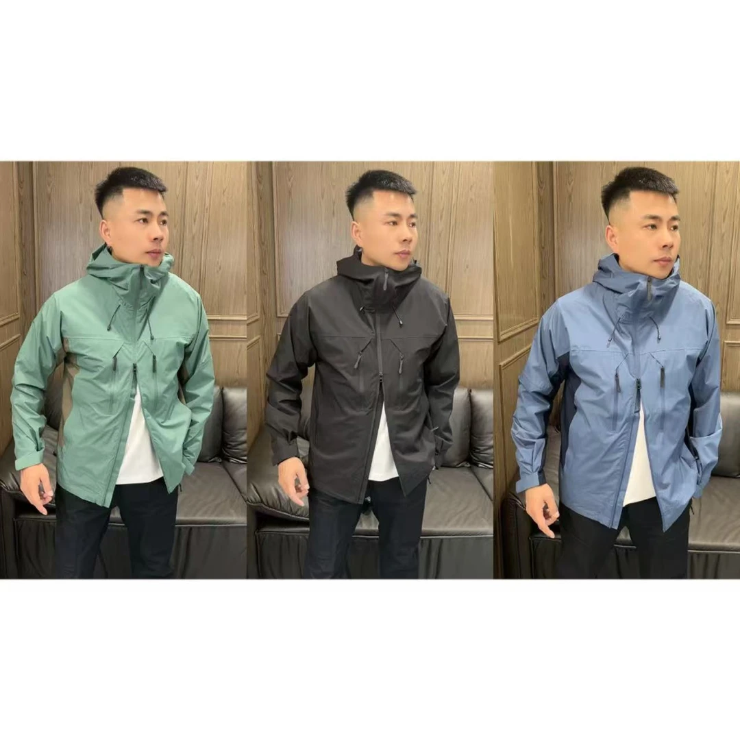 TA钴25春夏893291男士都市风户外休闲宽松拼接撞色连帽休闲外套