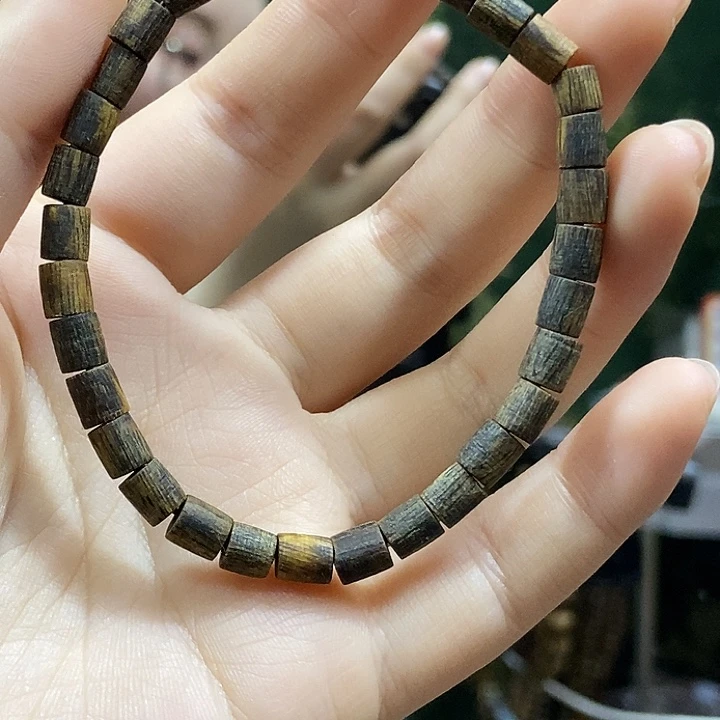 沉香手串奇楠沉香沉水桶珠单圈