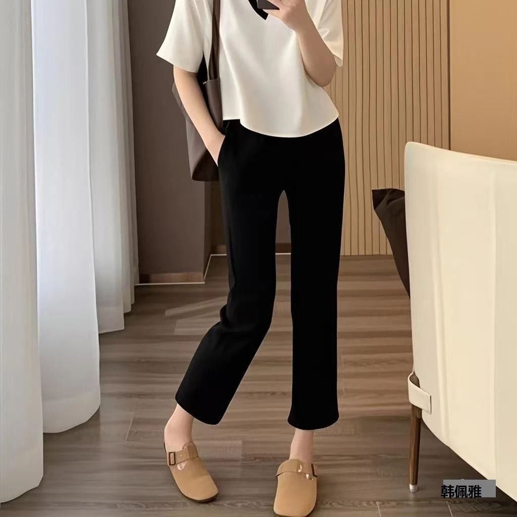 牛仔裤女2025夏季新款高腰显瘦百搭弹力修身大码直筒烟管裤子