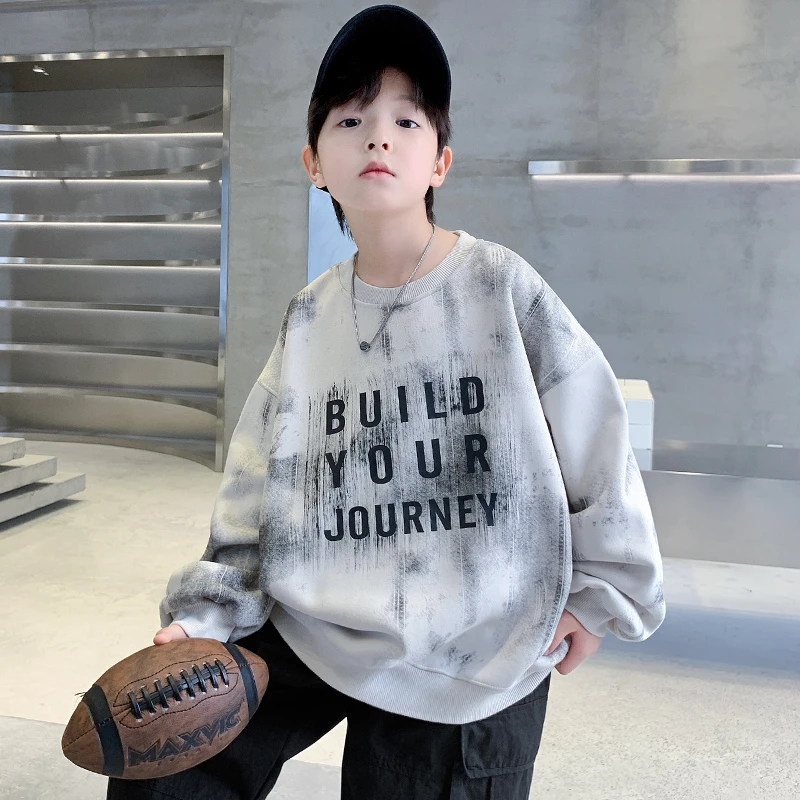 儿童装男童卫衣春秋款2025新款长袖男孩上衣春季中大童春装酷帅潮