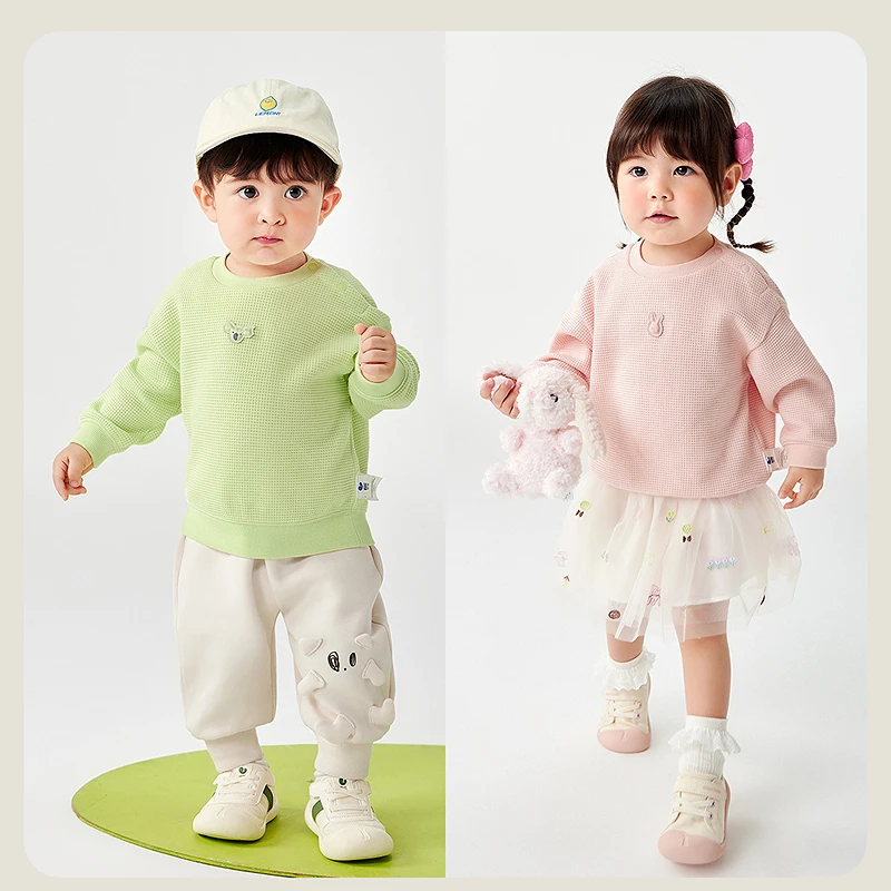 【纯棉卫衣】迷你巴拉男童女童卫衣春季新款休闲亲肤柔软宝宝上衣