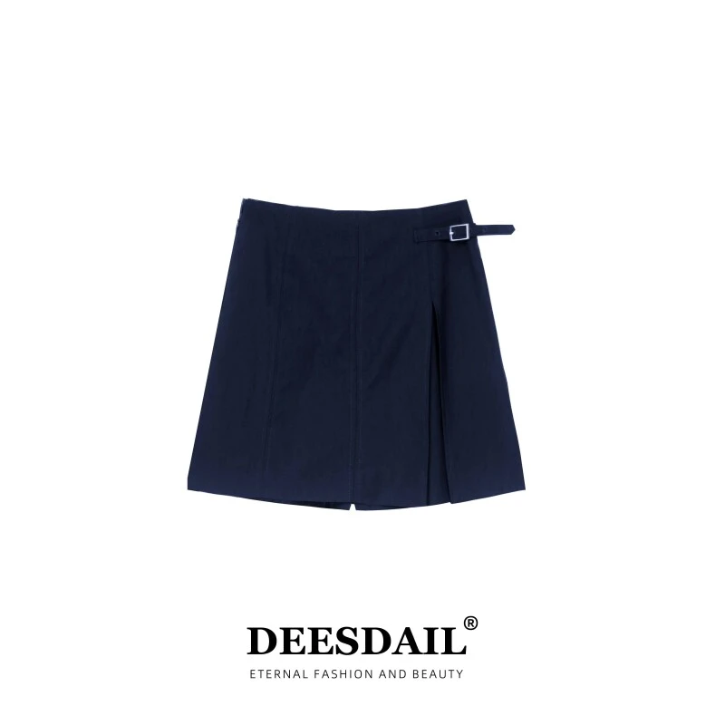 【305】DEESDAIL藏青色一片式裙裤百搭显瘦时尚短裤知性风K087