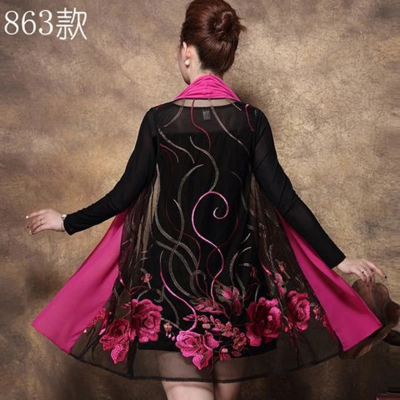 863中老年妈妈绣花无袖外搭