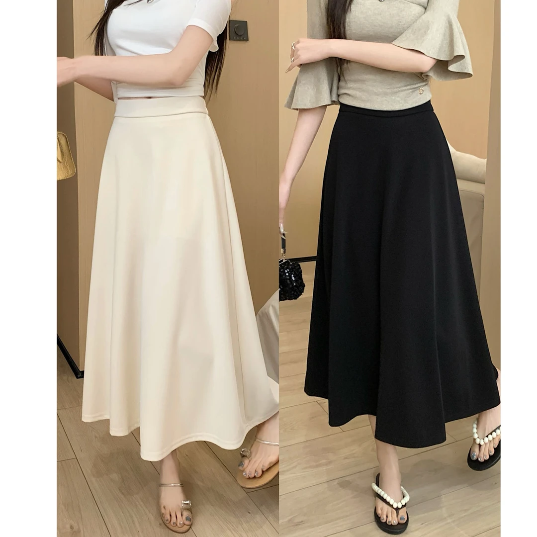 8043-春夏女装显瘦微胖大码宽松半身裙