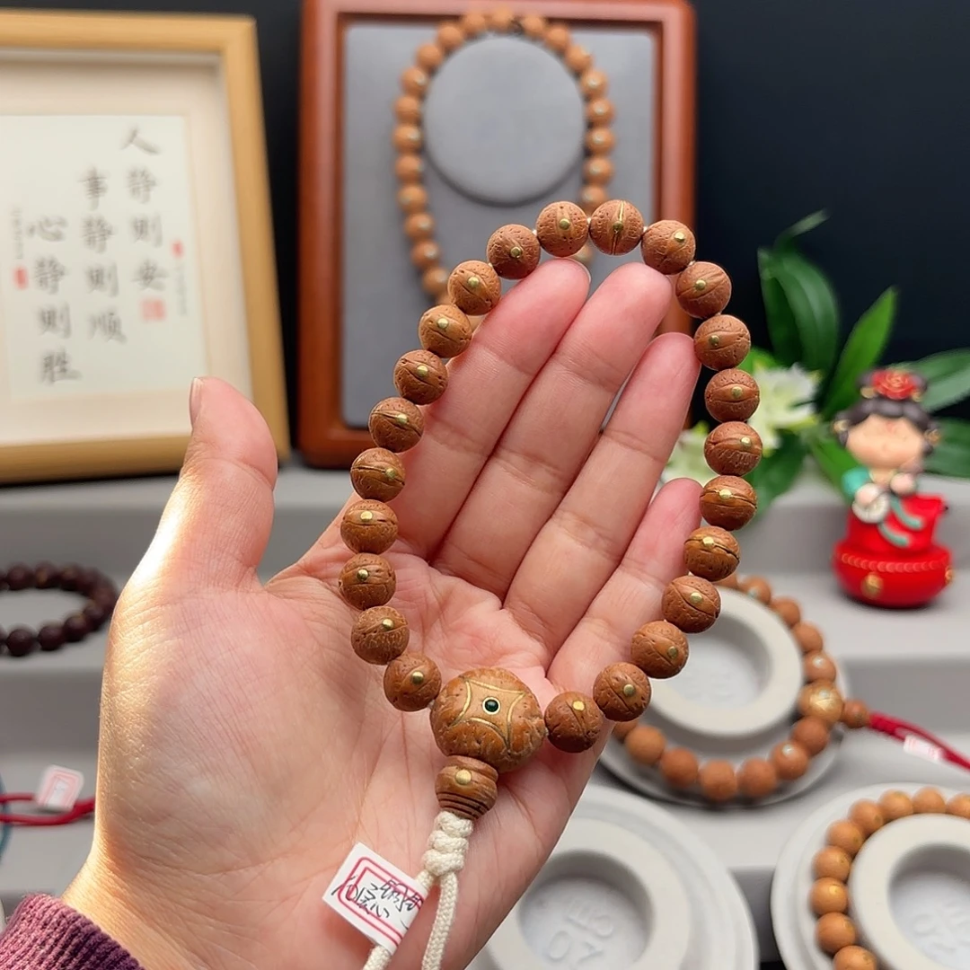 手串凤眼菩提10左右镶嵌实心籽手串