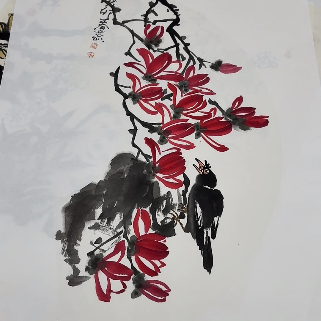 国画小扇面手绘作品