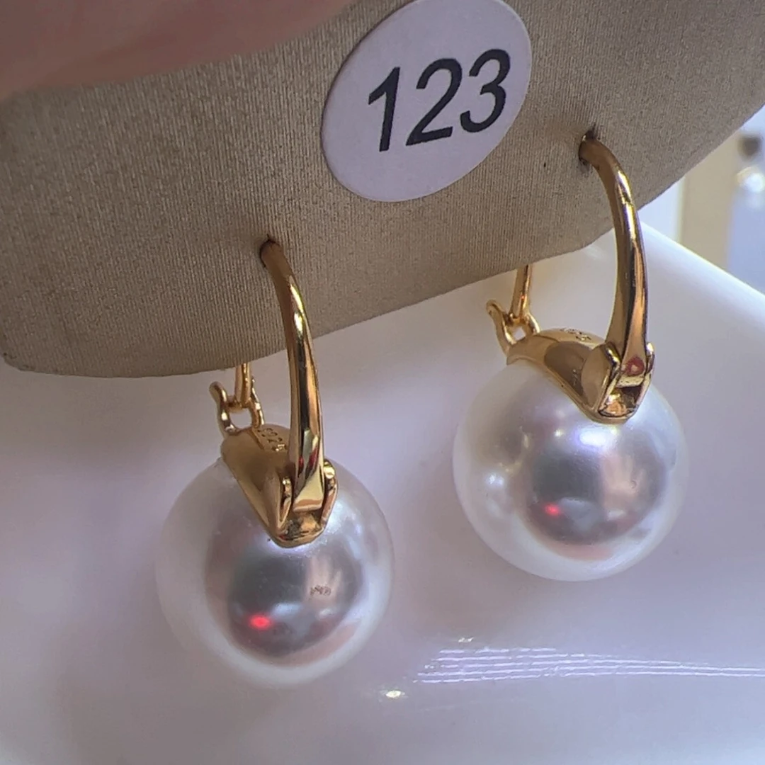 银S925镶嵌淡水珍珠耳饰