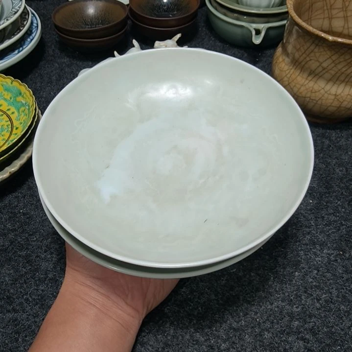 紫砂茶盘心*忍白釉大盘子一个全品