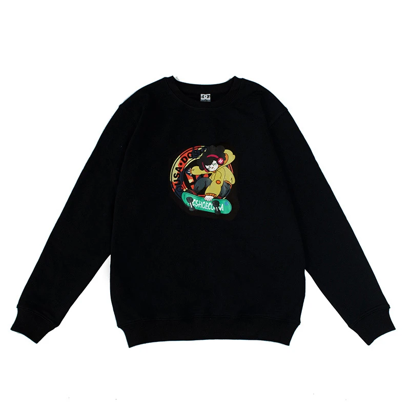 国潮圆领卫衣男女美式秋冬宽松重磅加绒上衣3333