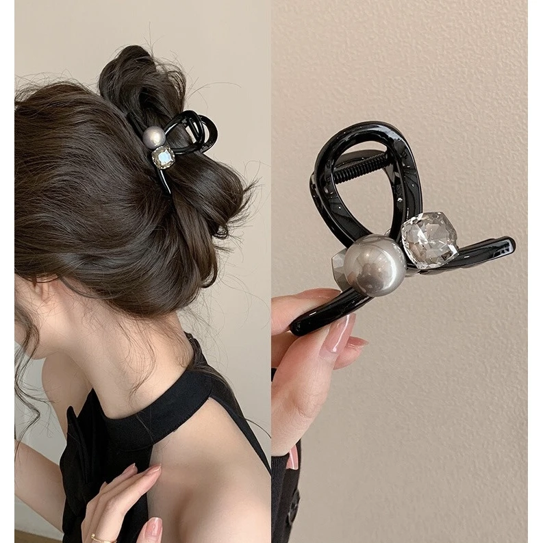 A约8cm女新款韩国精致抓夹后脑勺半扎发马尾夹鲨鱼夹发夹2312