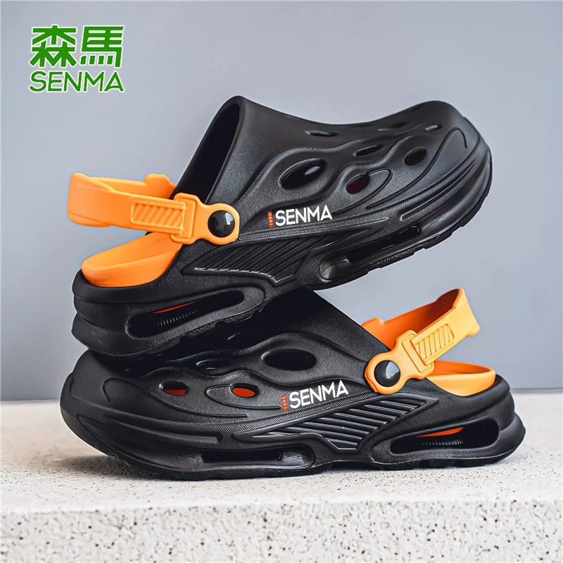 SENMA/森马洞洞鞋男士夏季防滑耐磨厚底户外沙滩运动开车两用拖鞋
