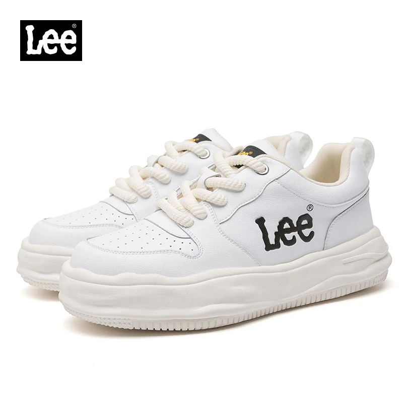 Lee板鞋2025新款春季真皮低帮舒适潮牌小白鞋高级感皮面休闲潮鞋