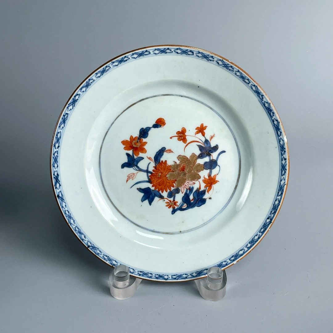 清康熙青花矾红描金花卉纹盘34/M2XKV00B809