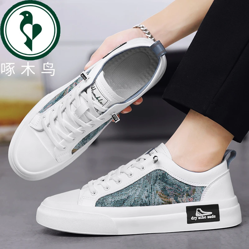 【正品】啄木鸟2025夏季新款时尚潮流平底舒适便捷懒人一脚蹬休闲鞋