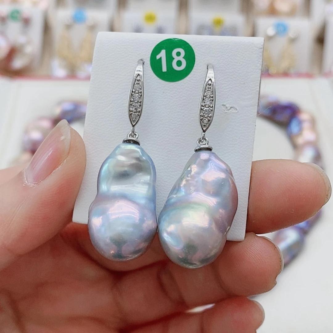 【闪购商品】淡水珍珠耳饰银S925镶嵌