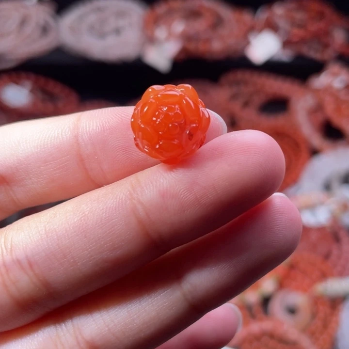 南红玛瑙未镶嵌配饰手串莲花812