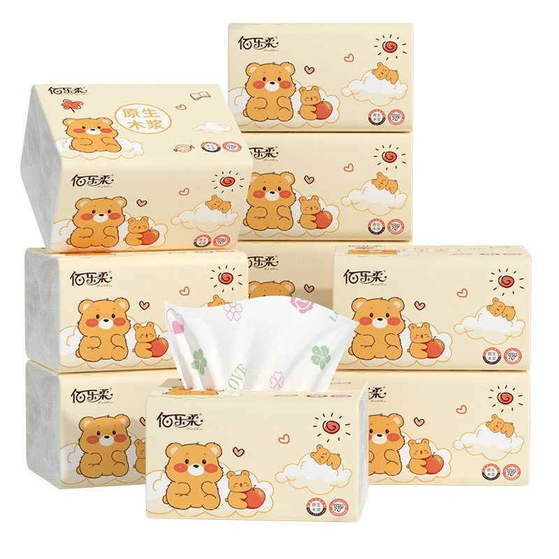 308张抽纸家用实惠装擦手纸宿舍装面巾纸抽纸整箱家庭大包批发