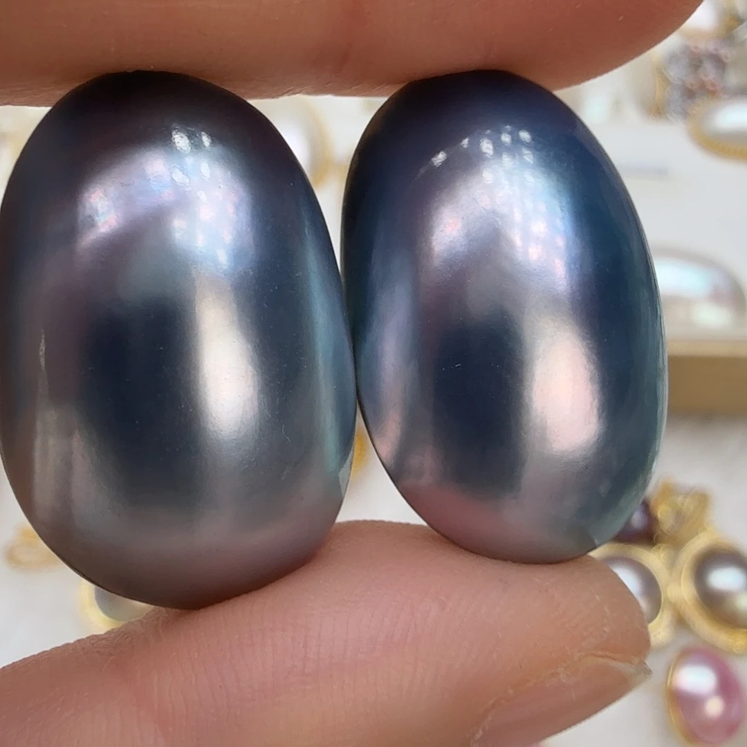 拼合珍珠（马贝珠）耳饰未镶嵌